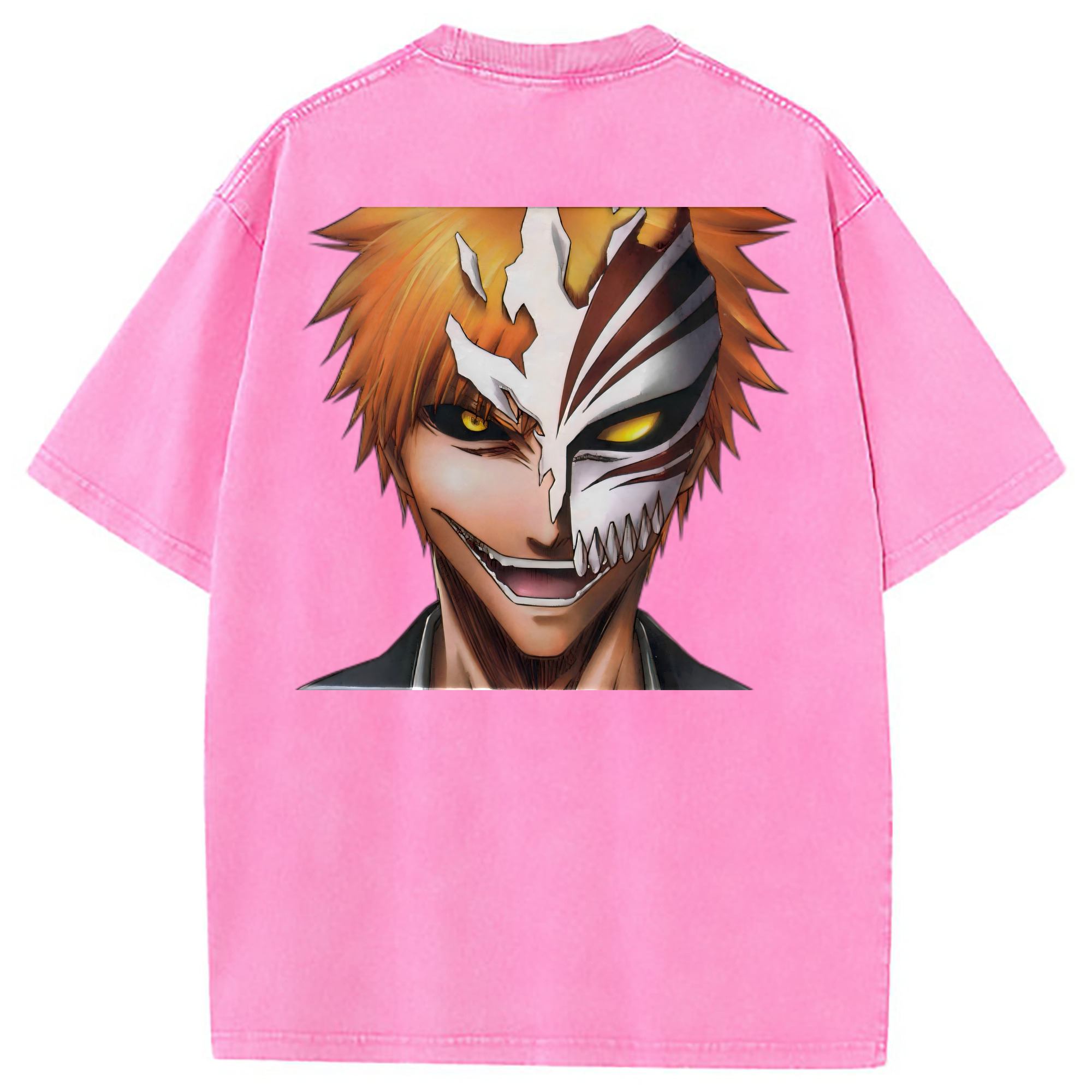 （画像用） ブリーチ 黒崎一護（くろさき いちご）BLEACH Kurosaki Ichigo 綿100% ヴィンテージ風 半袖Tシャツ（背面プリント）